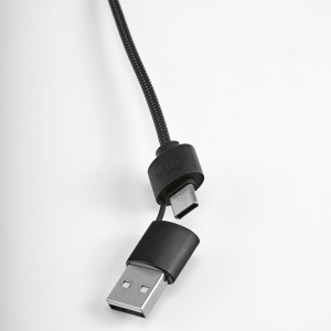Câble de charge Asimov 5-en-1 bambou/rPET,lumineux,charge rapide 10