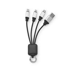 Câble de charge Sagan, 4-en-1 rTPR, logo lumineux et boucle 5