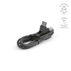 Câble de charge Leibniz, rPET 1m, USB-C/USB-A, charge rapide 2