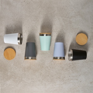 Gobelet Don rSS 400ml avec couvercle bambou. Double paroi 32