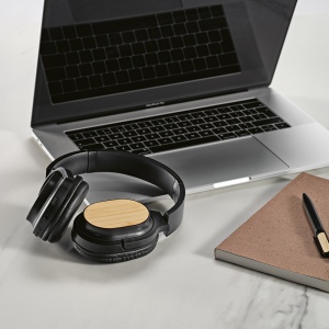 Casque sans fil Fleming en rABS/bambou, 400mAh, autonomie 8h 10