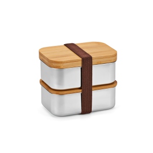 Boîte repas Vermeer rInox1480 ml, couvercle et couverts en bambou 3