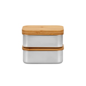 Boîte repas Vermeer rInox1480 ml, couvercle et couverts en bambou 6