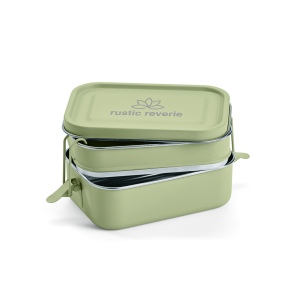 Boîte repas Tintoretto rInox 1240 ml,2 niveaux,fermeture latérale 8