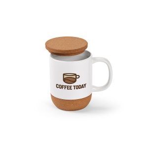 Mug Ebro en céramique, bouchon/base en liège 380&amp;#8239;ml. Sublimation 4