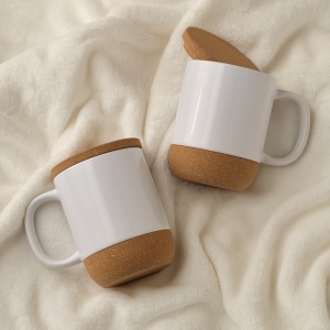 Mug Ebro en céramique, bouchon/base en liège 380&amp;#8239;ml. Sublimation 9