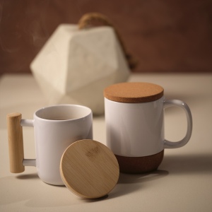 Mug Ebro en céramique, bouchon/base en liège 380&amp;#8239;ml. Sublimation 10