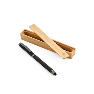 Stylo Woolf en inox recyclé, touch &amp; encre noire 1 km 34