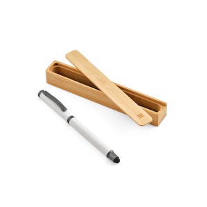Stylo Woolf en inox recyclé, touch &amp; encre noire 1 km 37