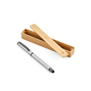 Stylo Woolf en inox recyclé, touch &amp; encre noire 1 km 38