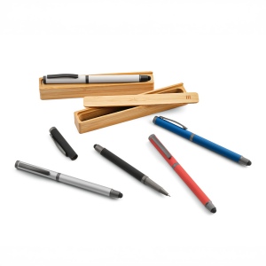 Stylo Woolf en inox recyclé, touch &amp; encre noire 1 km 12