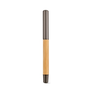 Stylo Aeschylus en bambou et inox, encre bleue 2 km 6