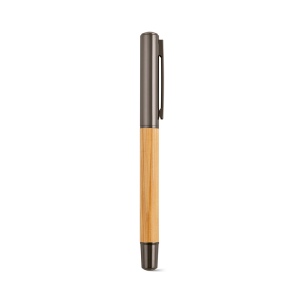 Stylo Aeschylus en bambou et inox, encre bleue 2 km 9