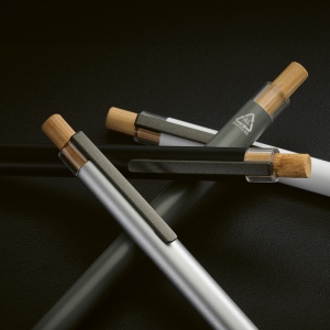 Stylo Tolkien en alu &amp; bambou, encre bleue 1km Dokumental® 117