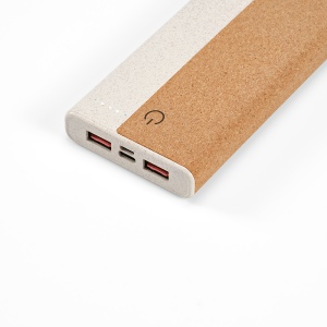 Batterie externe Archimedes en liège/paille, 15W, 10000mAh 10