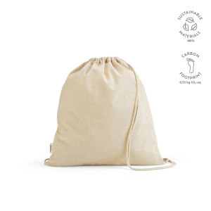 Sac à cordon Lhotse rCOTON 140 g/m². Cordon en coton recyclé 18