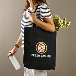 Sac shopping Blanc rCOTON 220 g/m². Anses 65 cm, soufflet 26