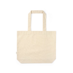 Sac shopping Blanc rCOTON 220 g/m². Anses 65 cm, soufflet 51