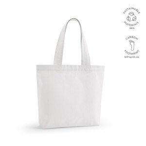 Sac shopping Blanc rCOTON 220 g/m². Anses 65 cm, soufflet 5