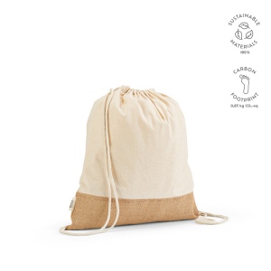 Sac à cordon Denali rCOTON 180 g/m² et jute 275 g/m² 2