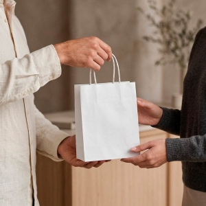 Sac kraft Etna S blanc 90g/m². Fabriqué au Portugal 4