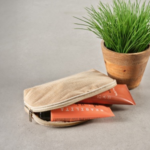 Trousse de toilette Dehli 1,5L en jute 260g, avec fermeture Zip 8