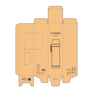 Thermos Flinders inox 1080&amp;#8239;ml. 2 gobelets et mousqueton 52
