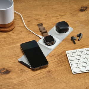 Chargeur Linnaeus sans fil 3-en-1, rPU, 15W, USB-C 18
