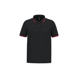 Polo homme manches courtes à liserés contrastés 2