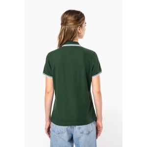 Polo femme manches courtes à liserés contrastés 16