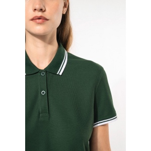 Polo femme manches courtes à liserés contrastés 18