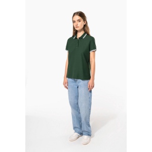 Polo femme manches courtes à liserés contrastés 19