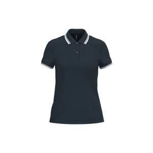Polo femme manches courtes à liserés contrastés 6