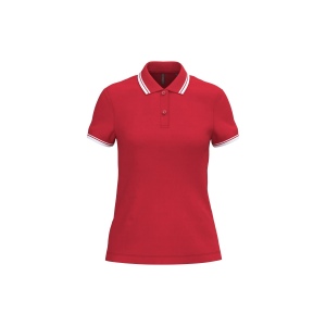 Polo femme manches courtes à liserés contrastés 8