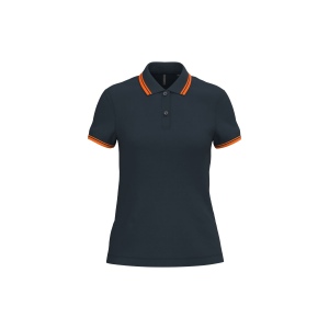 Polo femme manches courtes à liserés contrastés 13