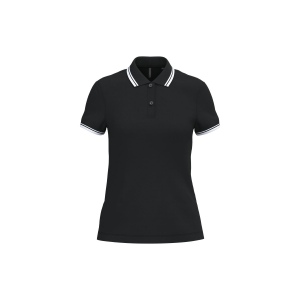 Polo femme manches courtes à liserés contrastés 3