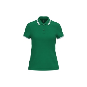 Polo femme manches courtes à liserés contrastés 12