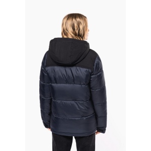 Parka matelassée à capuche bi-ton unisexe 16