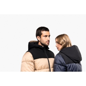 Parka matelassée à capuche bi-ton unisexe 32