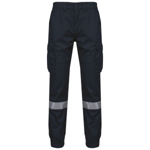 Pantalon cargo unisexe avec bas élastiqué et bande réfléchissante 3