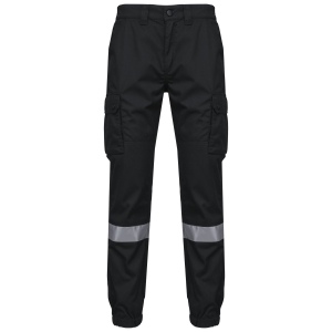 Pantalon cargo unisexe avec bas élastiqué et bande réfléchissante 2