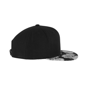 Casquette 6 pans impression rose sur la visière 7
