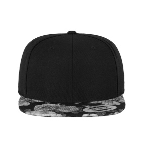 Casquette 6 pans impression rose sur la visière 3