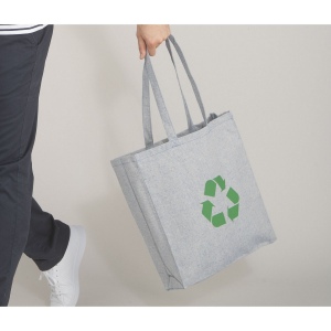 Sac shopping en coton recyclé avec soufflet