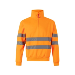 SWEAT COL ZIPPÉ HAUTE VISIBILITE
