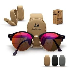 SUPPORT LUNETTE POUR PARE-SOLEIL DE VOITURE