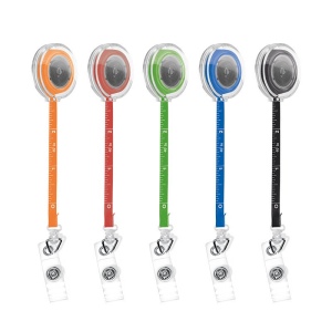 BADGE : PORTE-BADGES RETRACTABLE AVEC METRE RUBAN SOUPLE 1 m 7