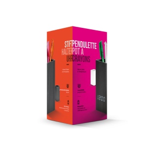 PENDULETTE AVEC POT A CRAYONS ET THERMOMETRE, HORLOGE DE BUREAU 7