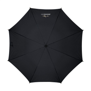Parapluie avec suspension télescopique automatique, toile en pongé RPET 190T, cadre en métal, un manche et poignée en bois et fermeture Velcro 5