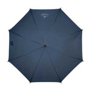 Parapluie avec suspension télescopique automatique, toile en pongé RPET 190T, cadre en métal, un manche et poignée en bois et fermeture Velcro 7